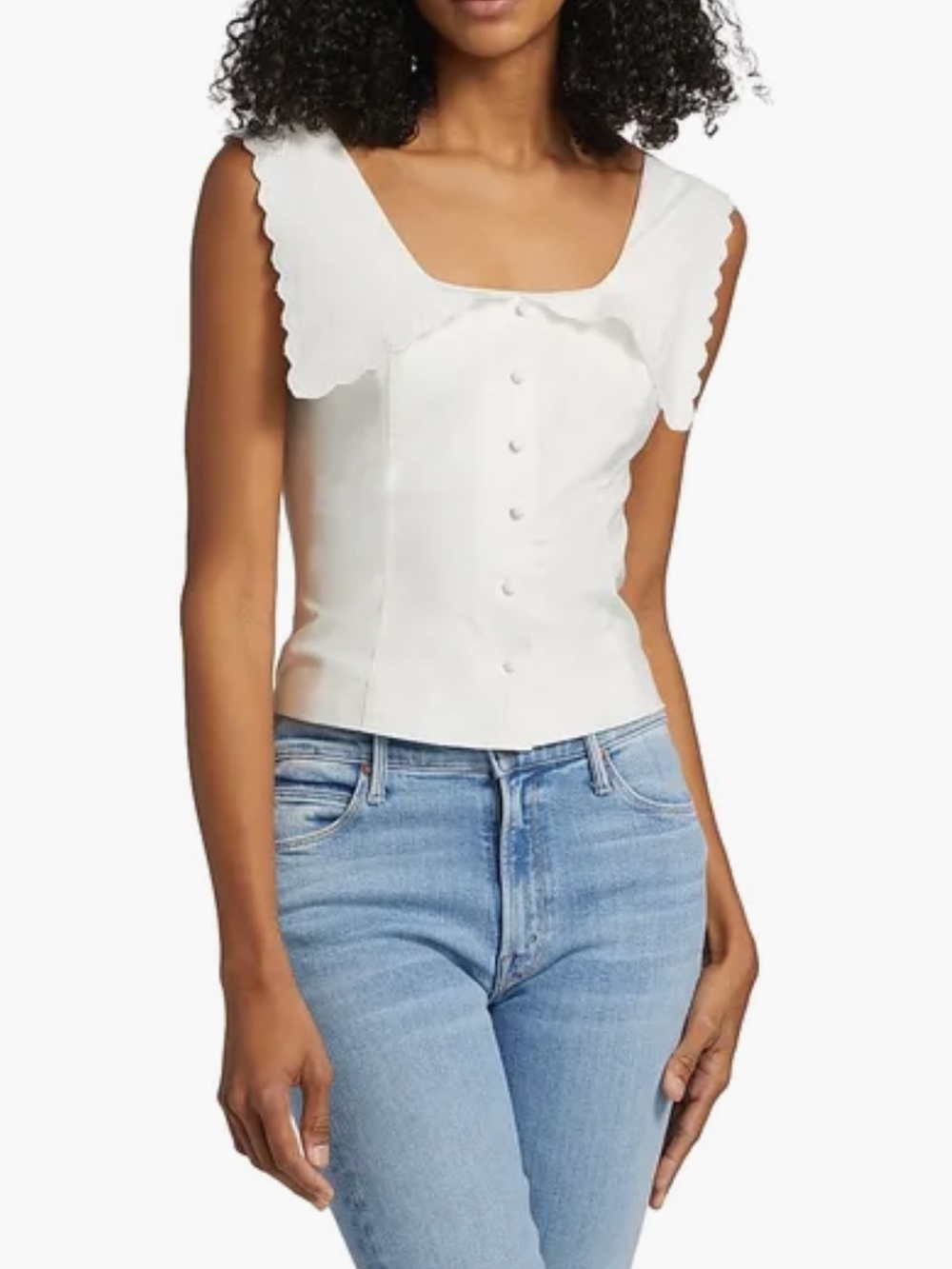 Reformation Women's Juliane Scalloped Crop Top
